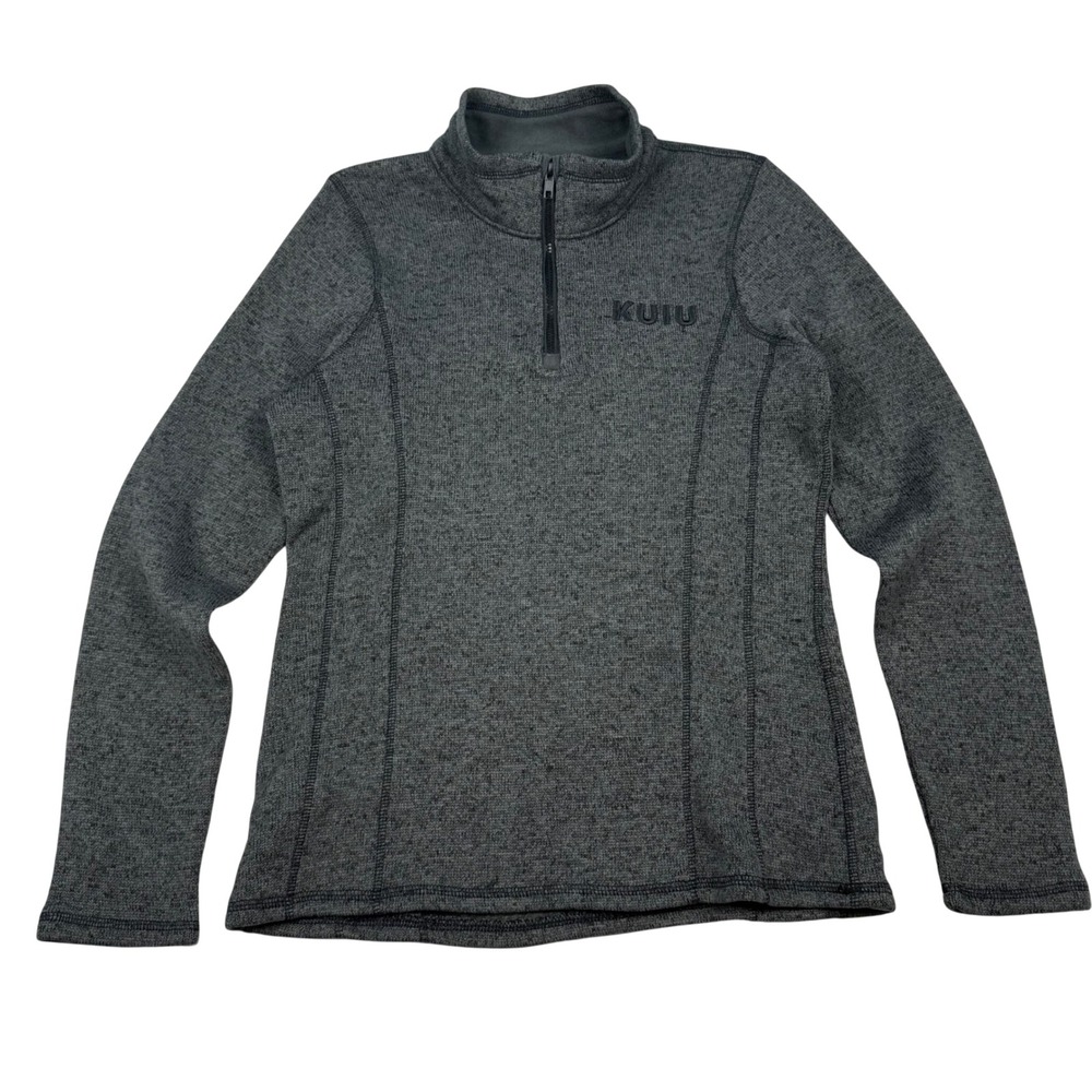 KUIU Base Camp Sweater Fleece Quarter Zip Pullover Gray Womens Medium Hunting